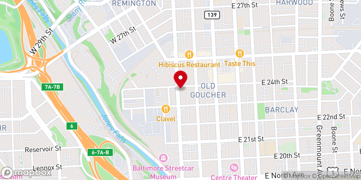 Map showing location of Oak Street African Methodist Episcopal Church