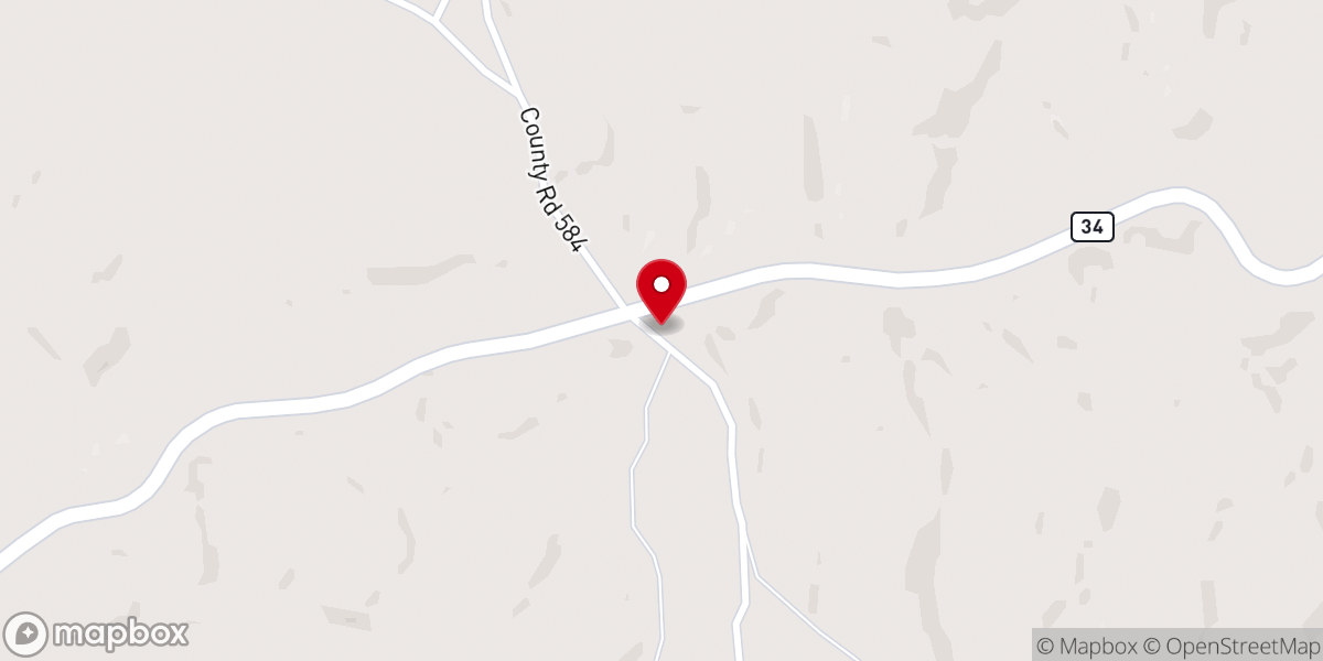Map showing location of Oak Grove Church