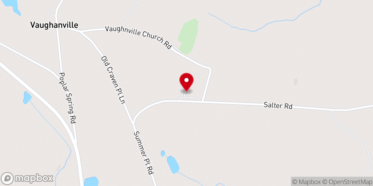Map showing location of Vaughnville Baptist Church