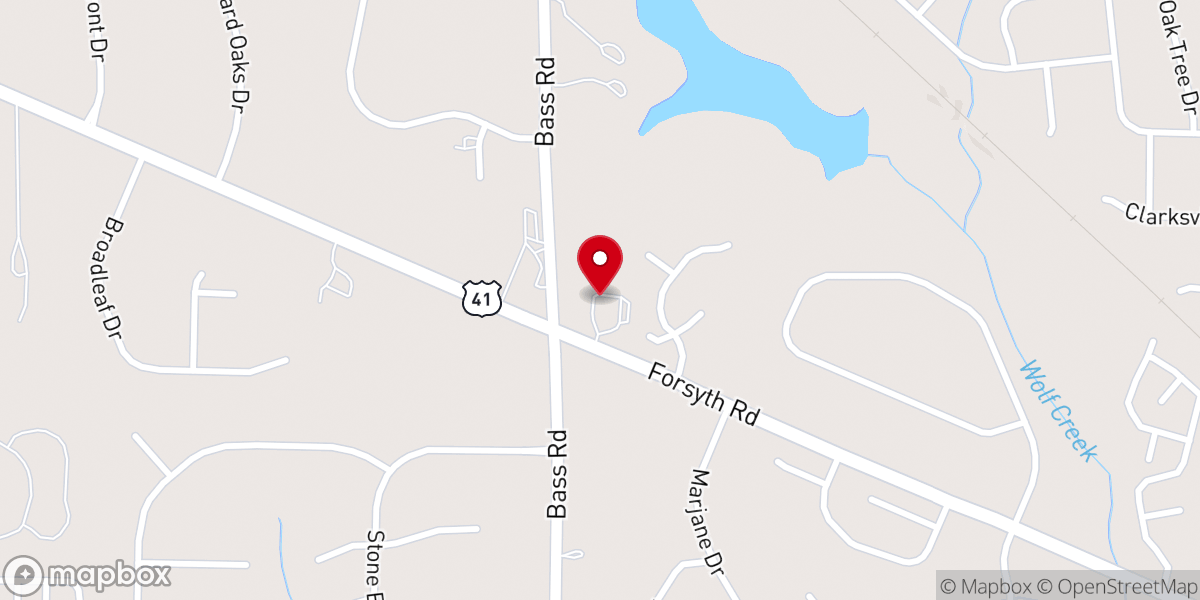 Map showing location of New Testament Christian Church, Macon, GA