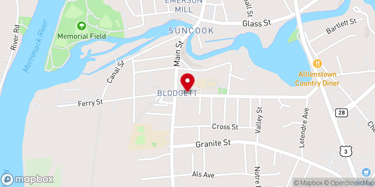Map showing location of St. John the Baptist Catholic Church