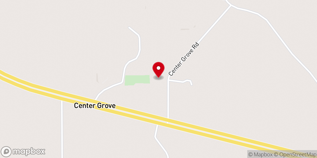 Map showing location of Center Grove Baptist Church