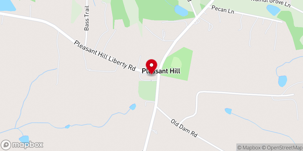 Map showing location of Pleasant Hill Christian Church