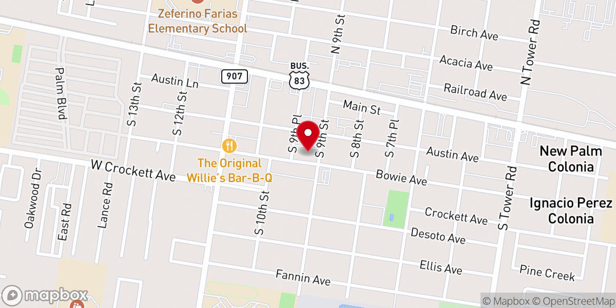 Map showing location of Alamo Community Church
