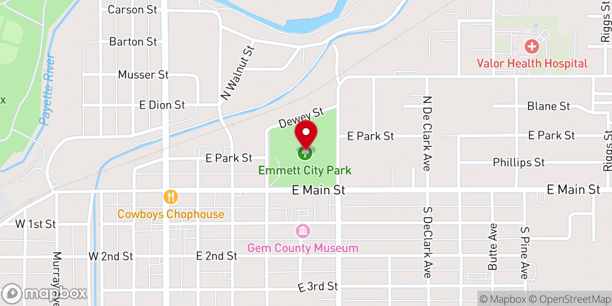 Map showing location of Emmett City Park