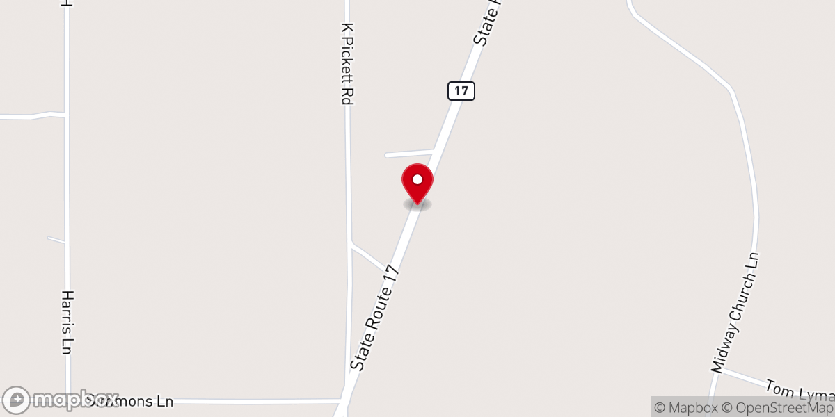 Map showing location of Palestine Missionary Baptist