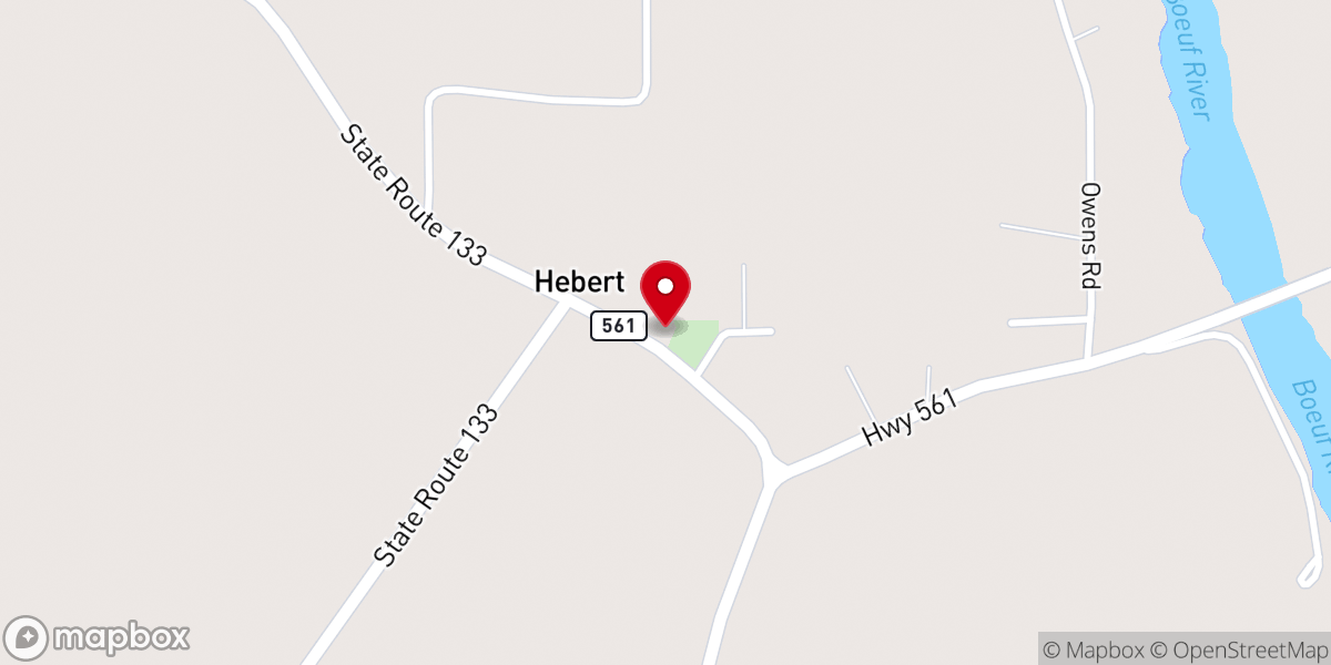 Map showing location of Hebert Methodist Church