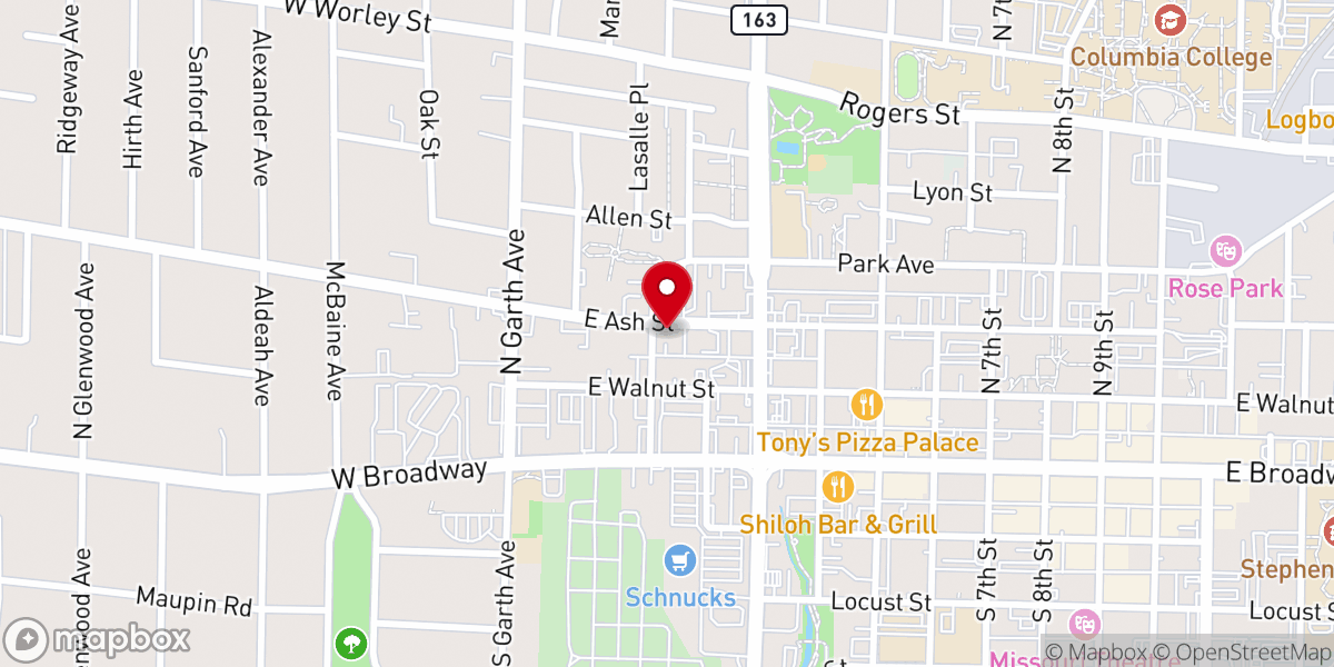 Map showing location of Russell Chapel Christian Methodist Episcopal Church