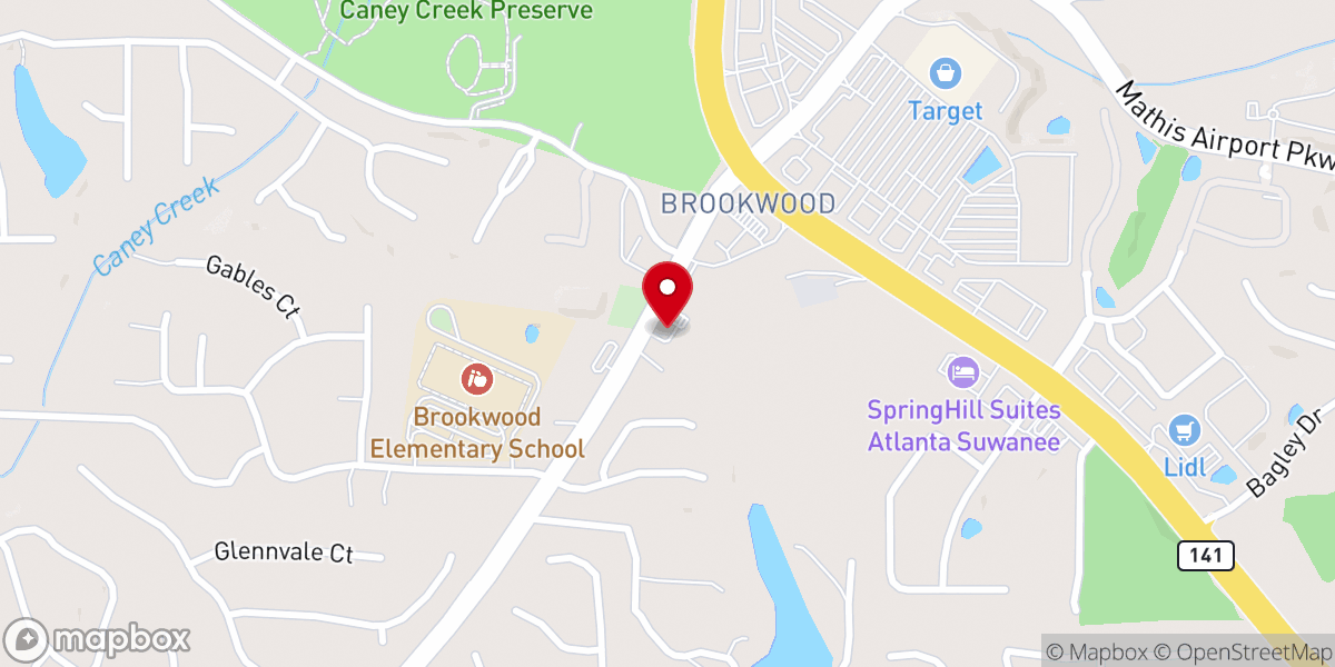 Map showing location of Brookwood Baptist Church