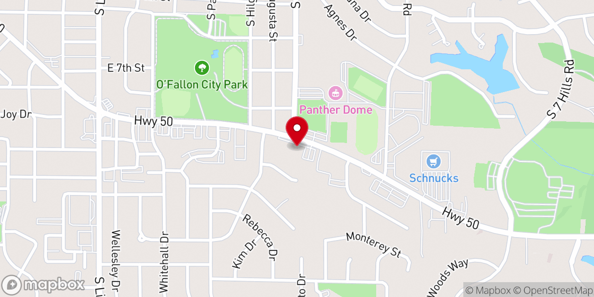 Map showing location of O'Fallon First United Methodist Church