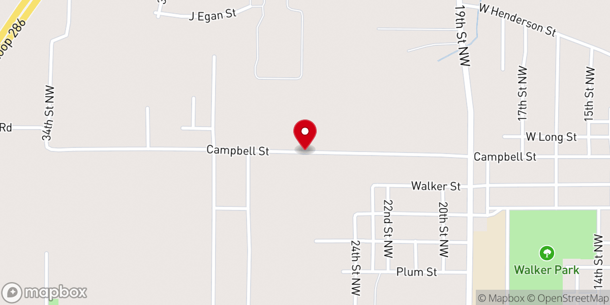 Map showing location of New Birth Baptist Church