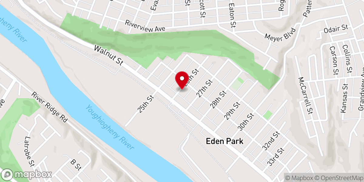 Map showing location of St. Mary Romanian Catholic Church