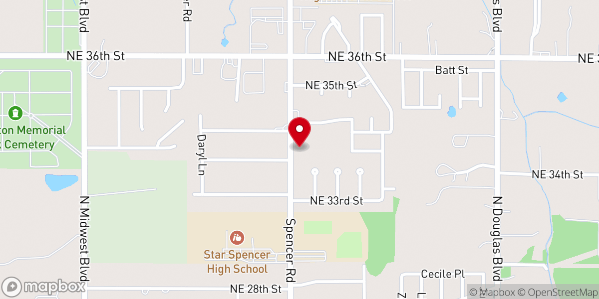 Map showing location of Serenity Baptist Church