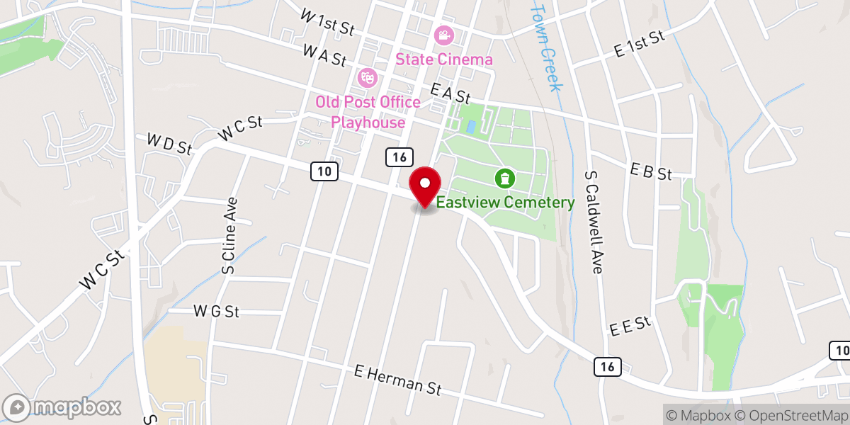 Map showing location of City of Praise Church