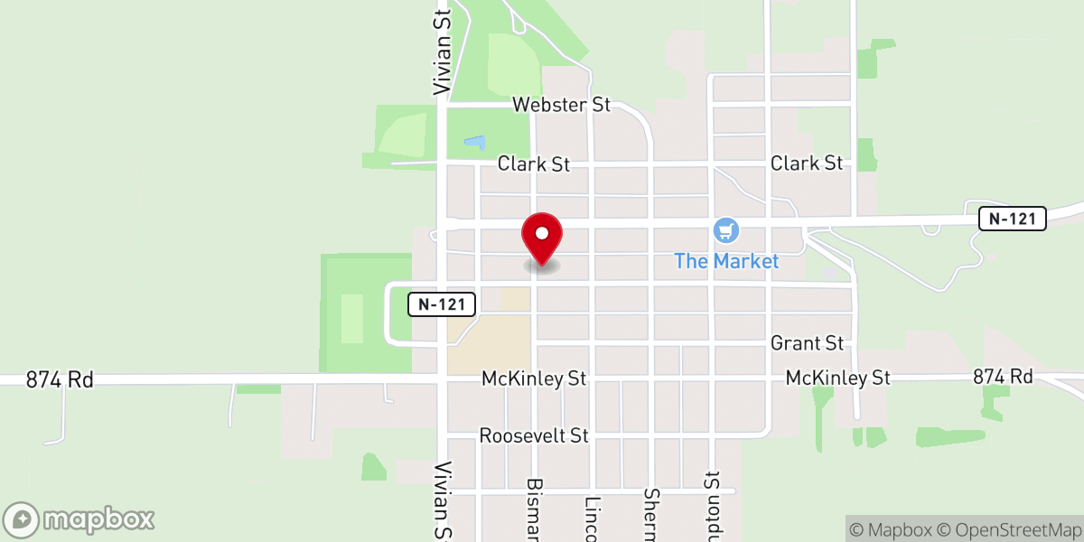 Map showing location of Thabor Lutheran Church