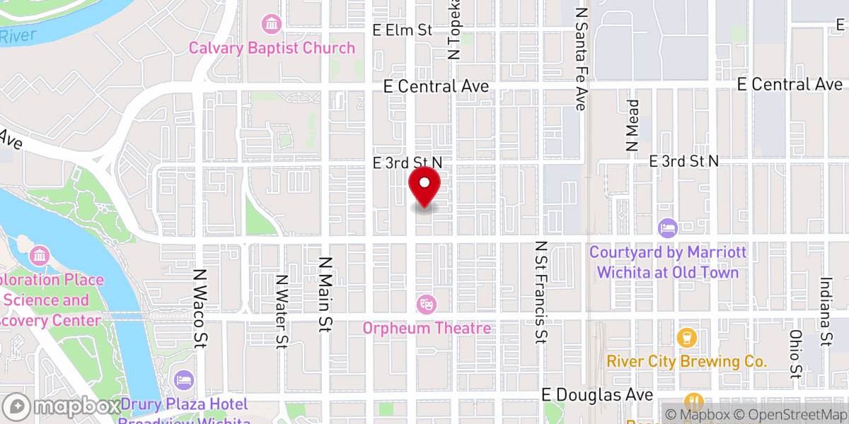 Map showing location of First United Methodist Church