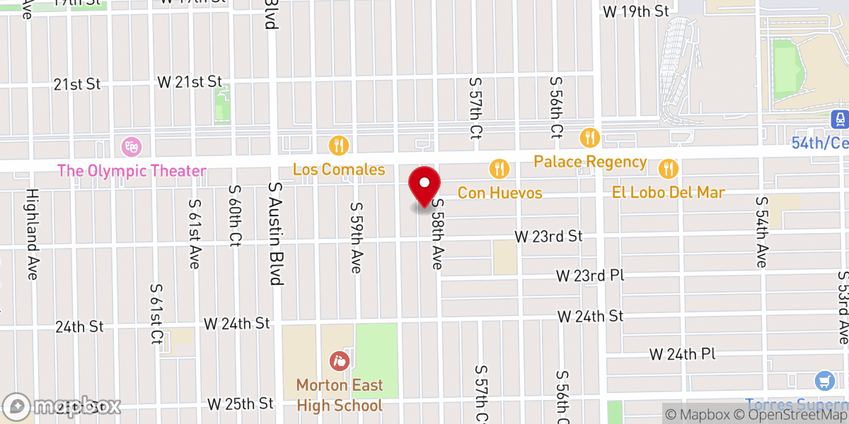 Map showing location of Fifty Eight Ave Baptist Church