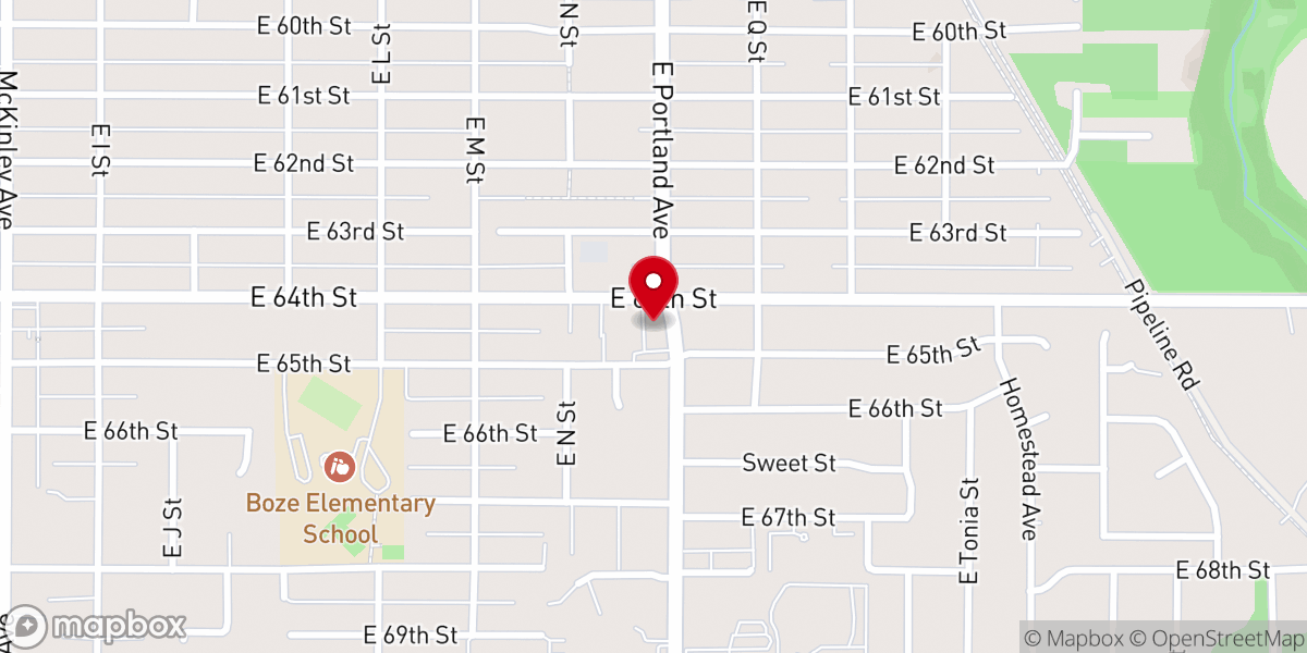 Map showing location of Tacoma Grace Bible Church