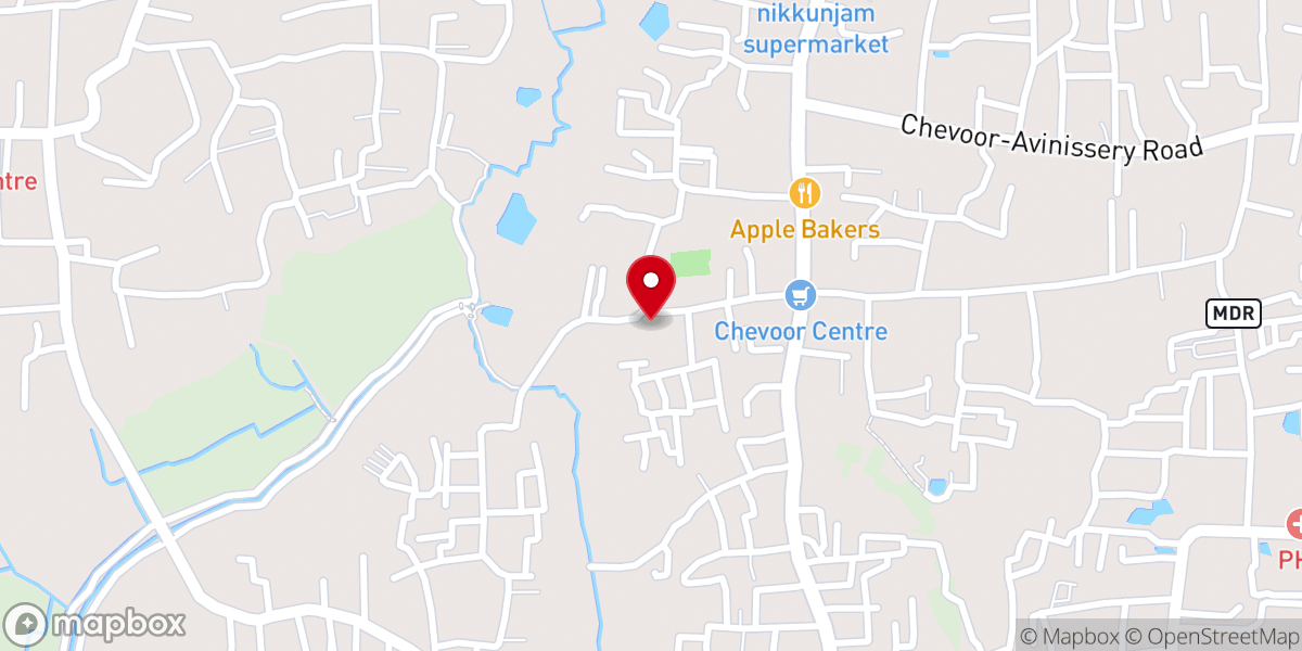 Map showing location of St. Francis Xavier's Syro-Malabar Church, Chevoor