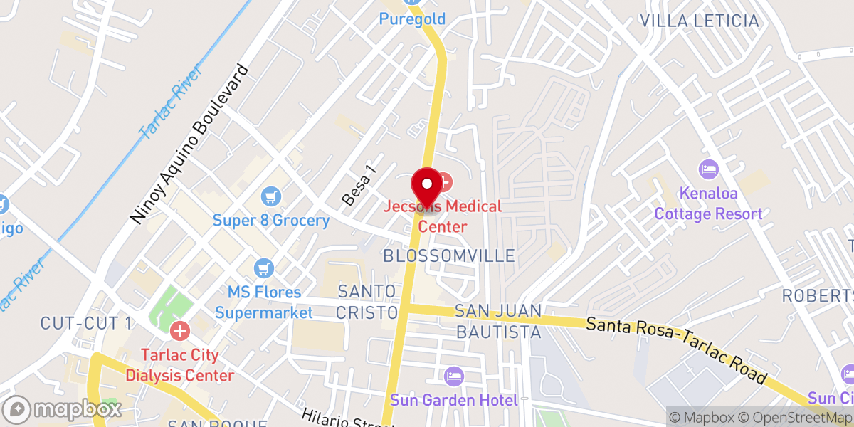 Map showing location of Tarlac Living Faith Christian Baptist Church
