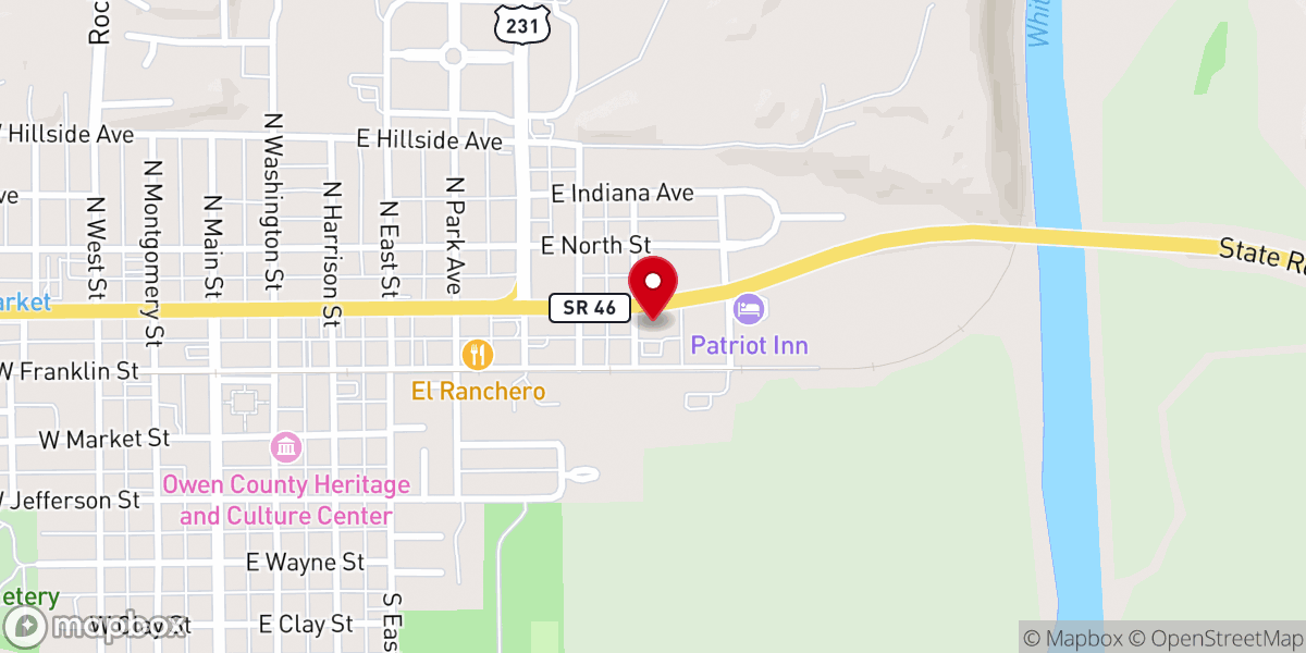 Map showing location of East Morgan Street Church-Christ