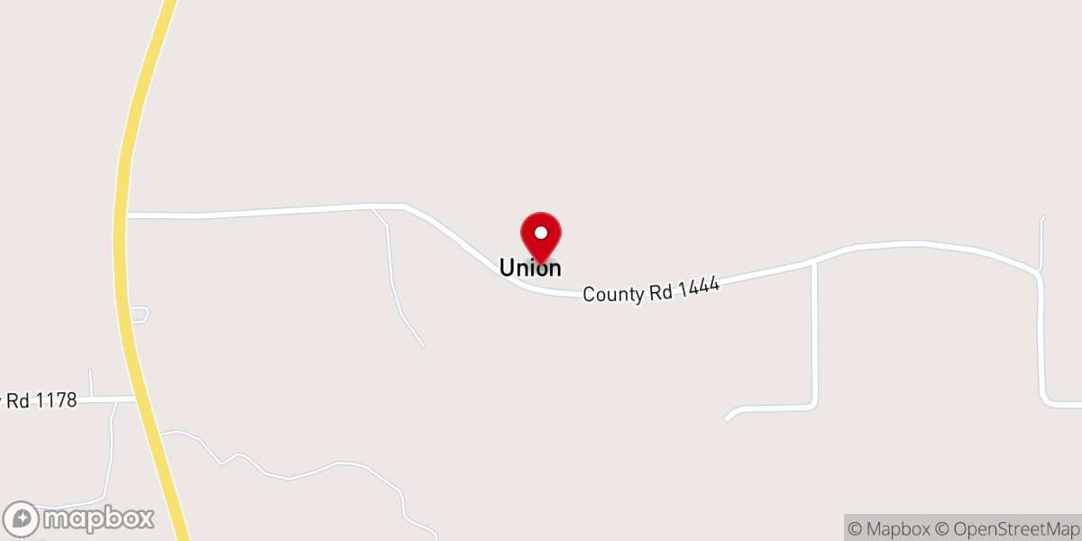 Map showing location of Union Baptist Church