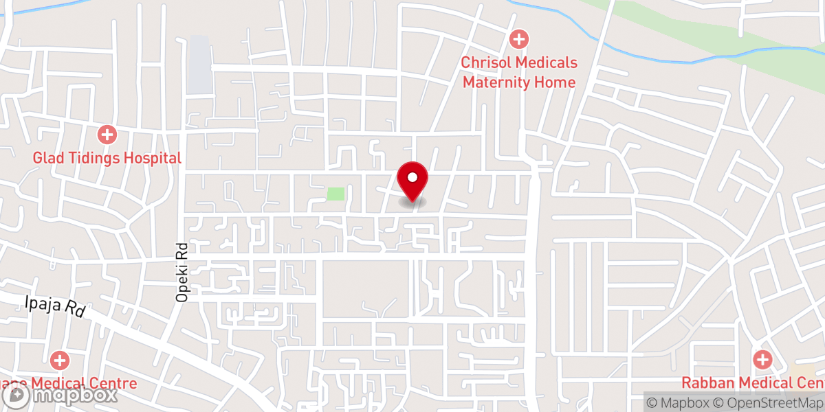 Map showing location of The Apostlic Church Nigeria: Abesan Area Center