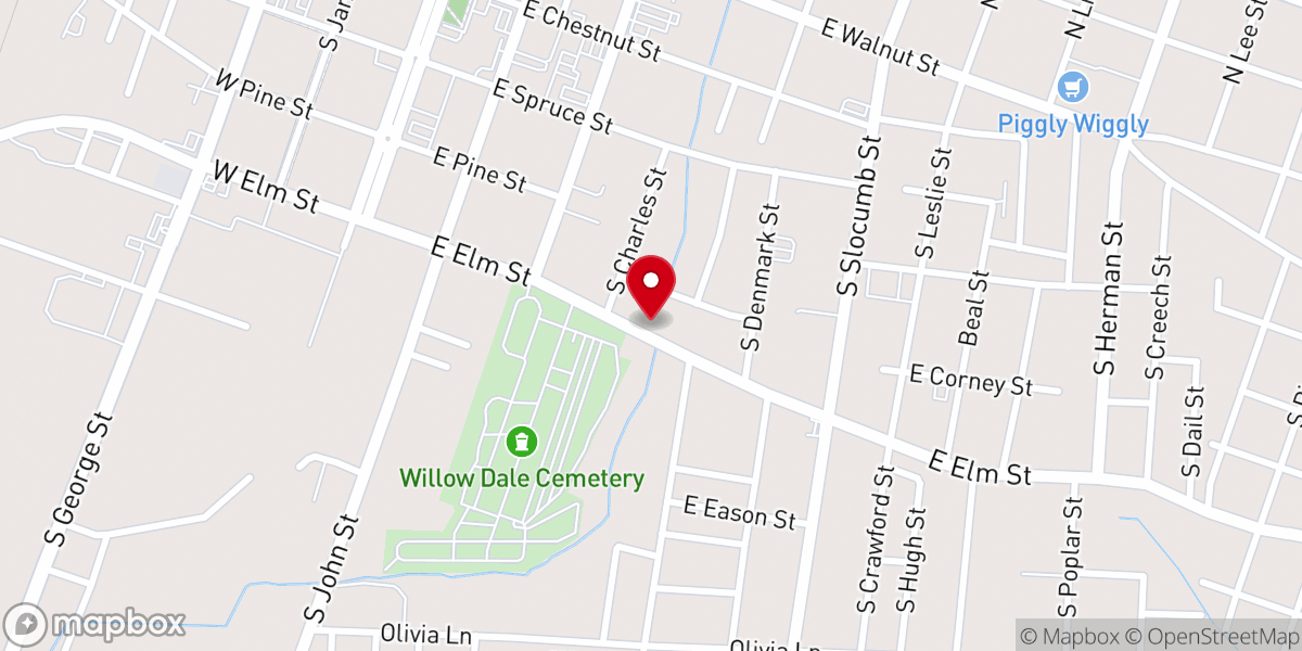 Map showing location of True Holiness Assembly Church