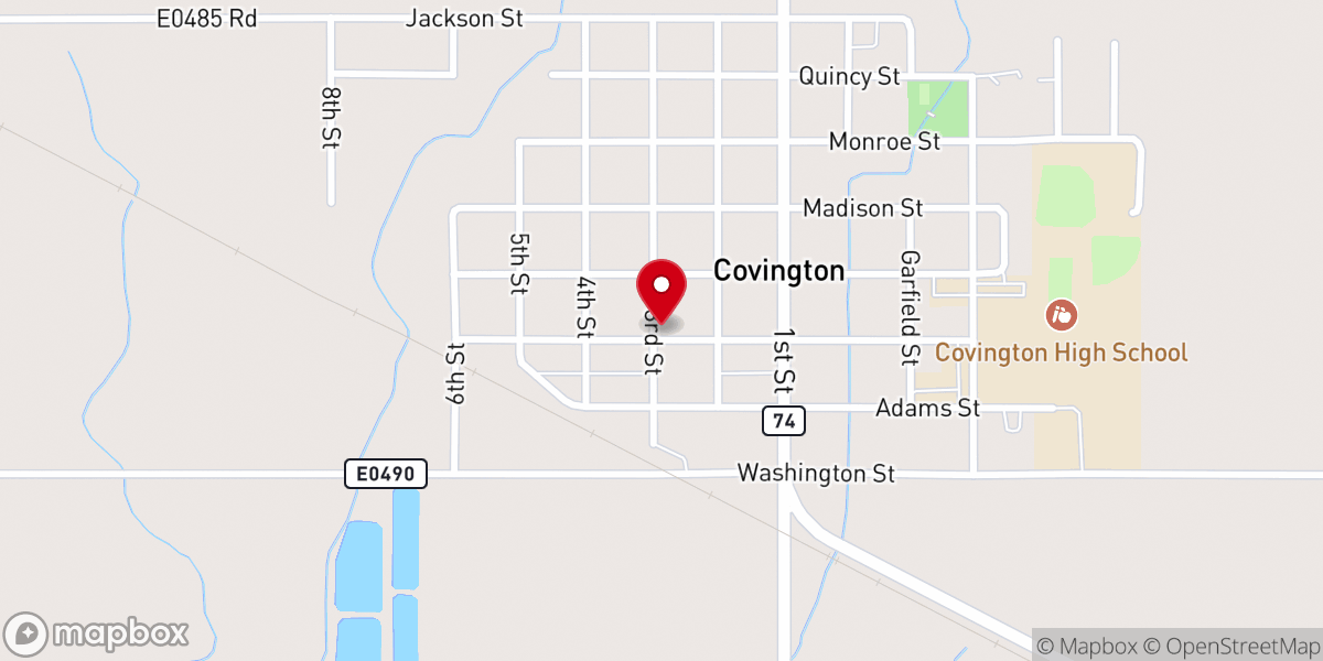 Map showing location of Covington City Clerk