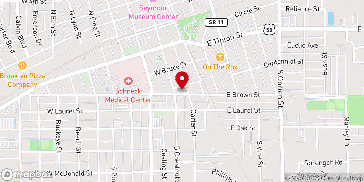 Map showing location of Trinity United Methodist Church