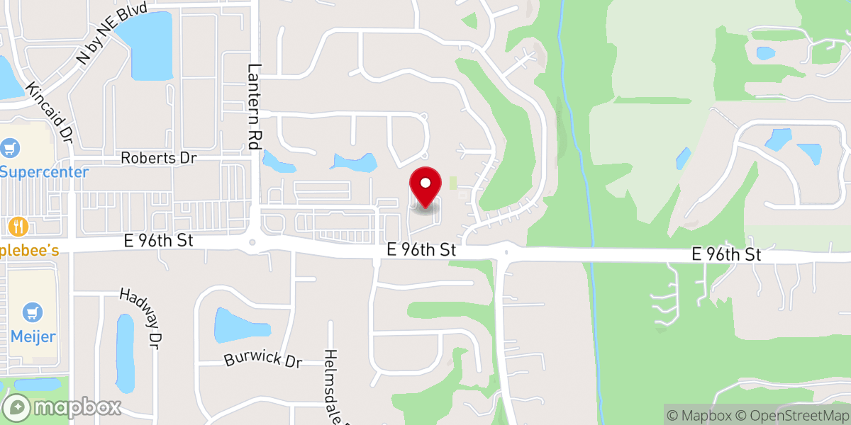 Map showing location of The River of Life Church Fishers