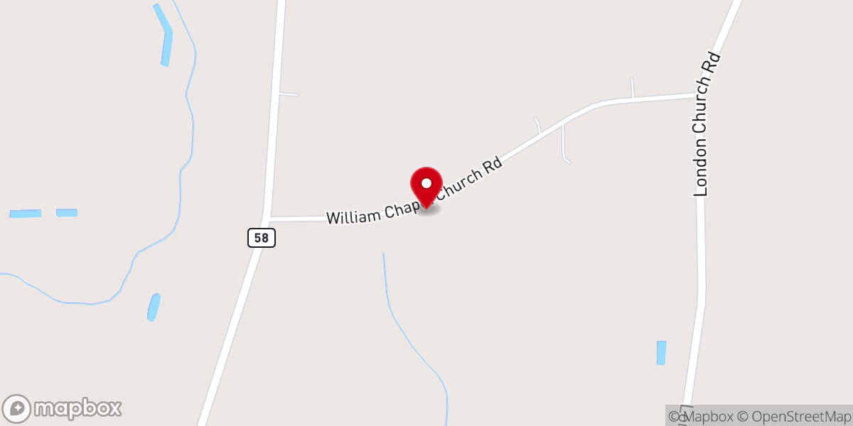 Map showing location of William Chapel Church