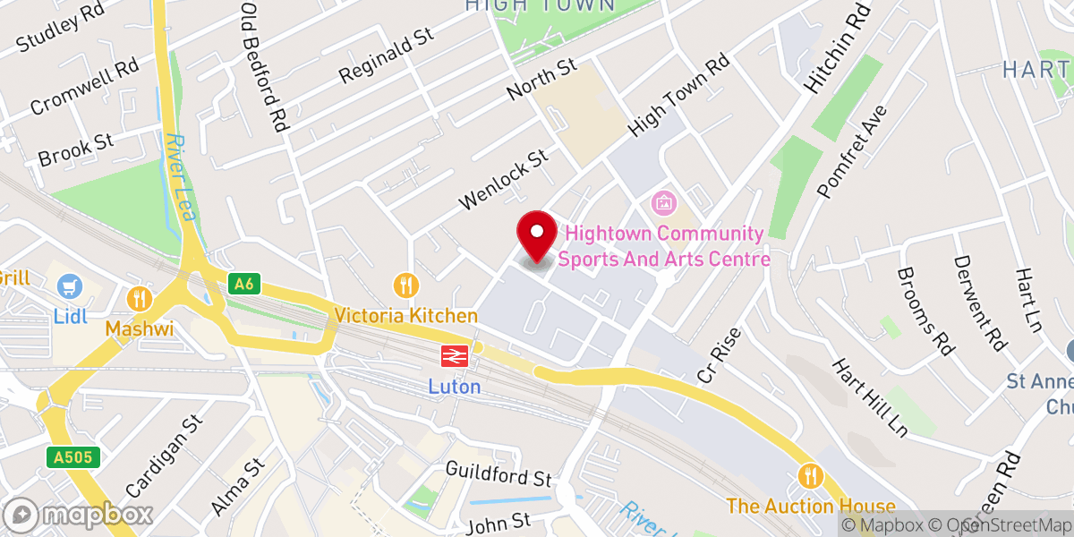 Map showing location of Freedom Centre International Luton