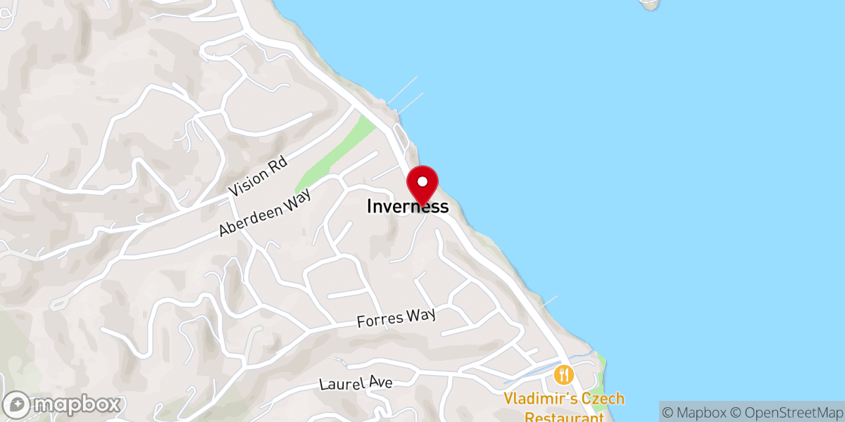 Map showing location of St. Columba's Inverness