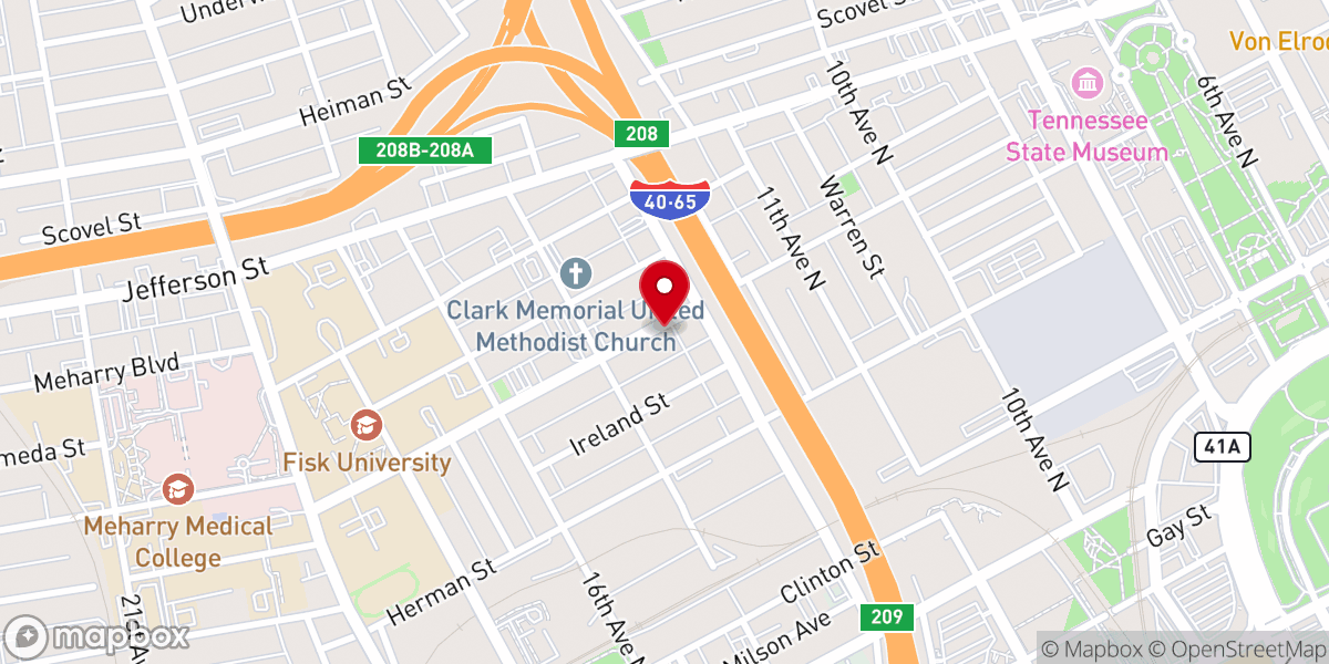 Map showing location of Jackson Street Baptist Church