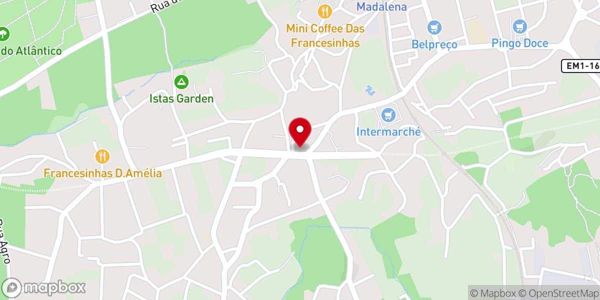 Map showing location of Igreja Evangélica da Madalena