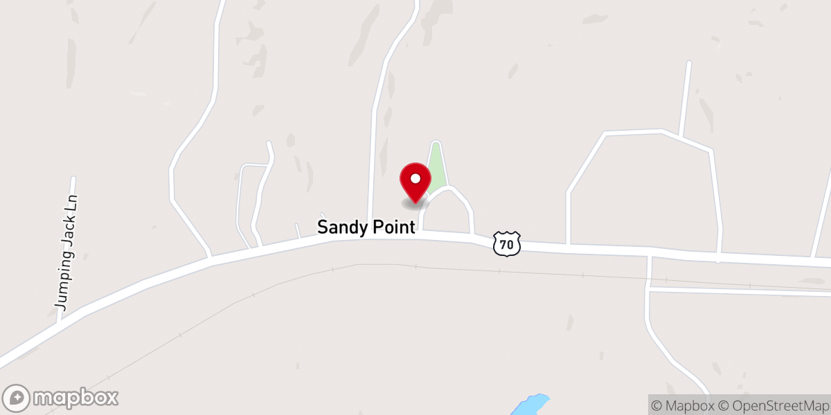 Map showing location of Sandy Point General Baptist Church