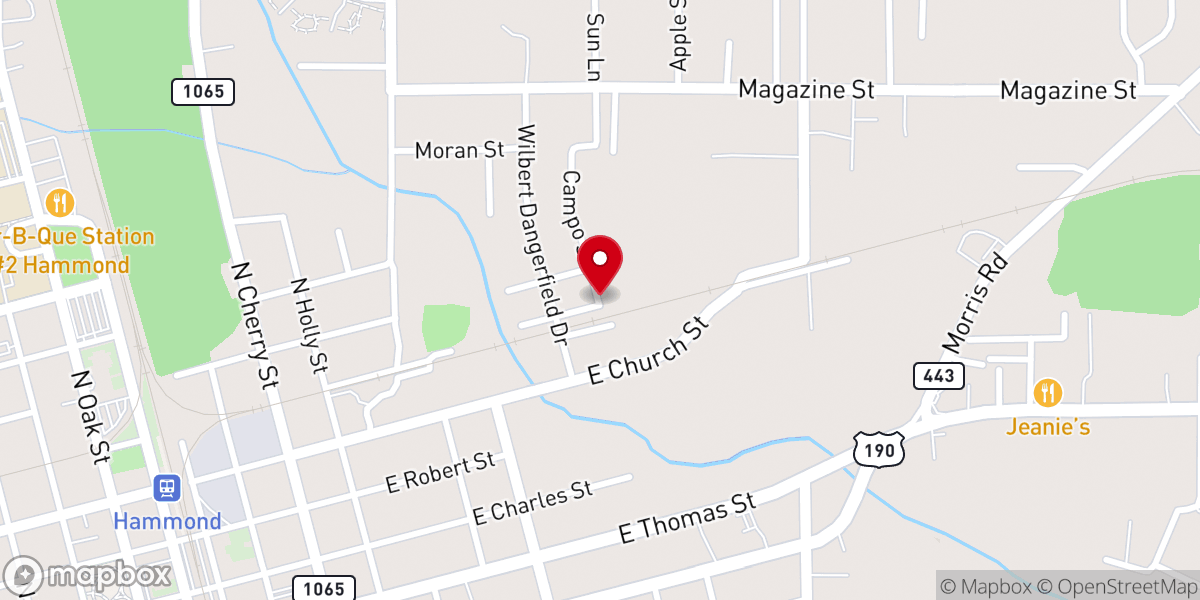 Map showing location of First Church of God in Christ