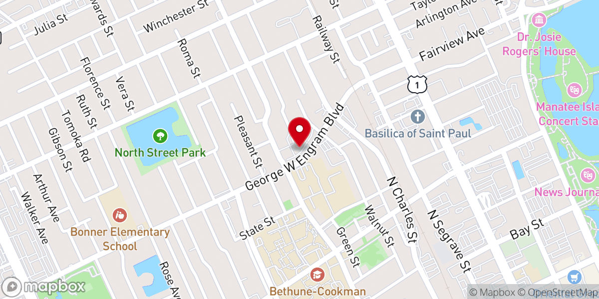 Map showing location of Allen Chapel