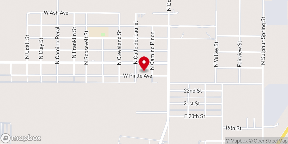 Map showing location of Pueblo Nuevo Baptist Church
