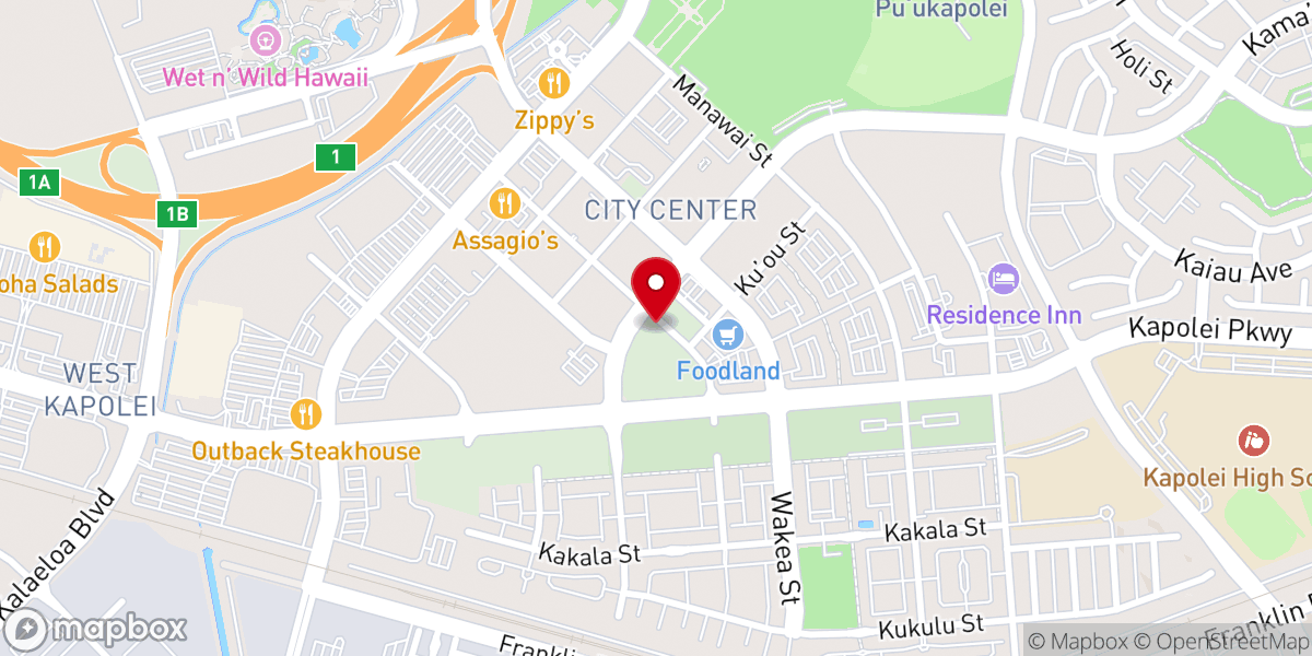 Map showing location of Christ's Church at Kapolei