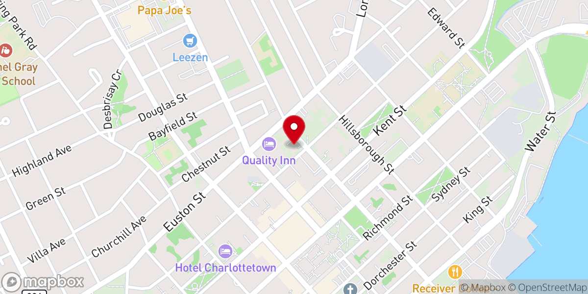 Map showing location of First Baptist Church
