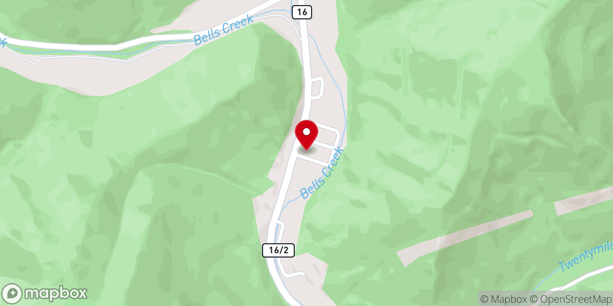 Map showing location of Bell Creek Baptist Church