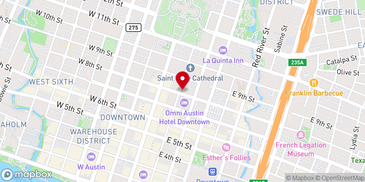 Map showing location of Central Presbyterian Church