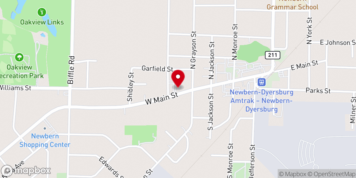 Map showing location of Main Street Church of Christ