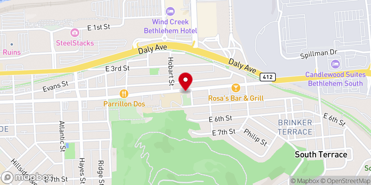 Map showing location of Holy Bethel Pentecostal Church