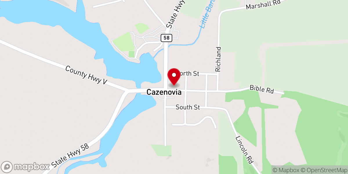 Map showing location of Cazenovia Chapel