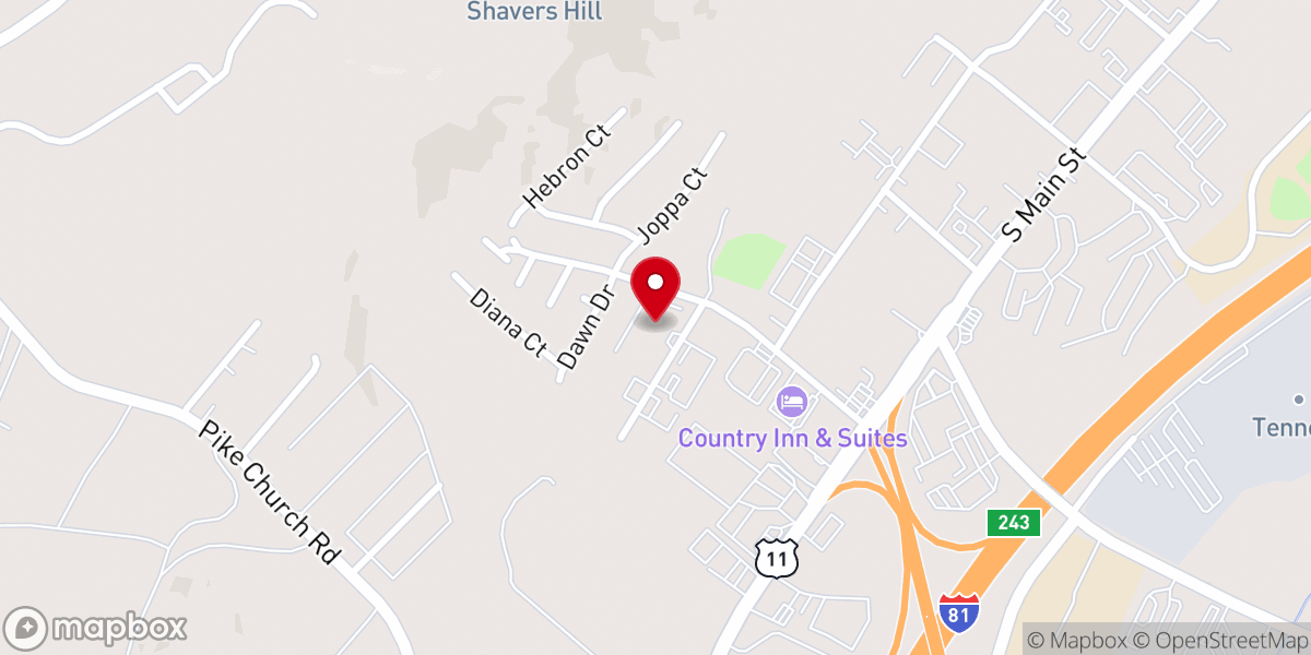 Map showing location of Grace Covenant Church
