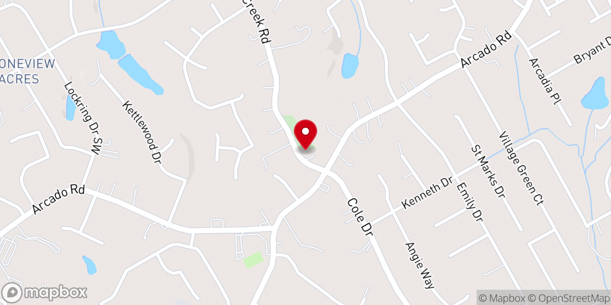 Map showing location of Camp Creek Church Primitive Baptist Church