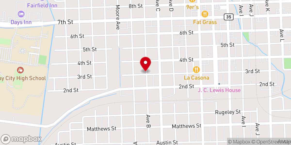 Map showing location of Enterprise Baptist Church